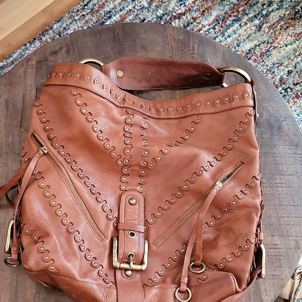 Isabella Fiore Leather Studded Hobo Women's Bag